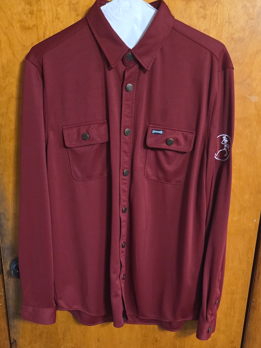 Grateful Dead Men's Burgundy Long-Sleeve Button-Down Shirt